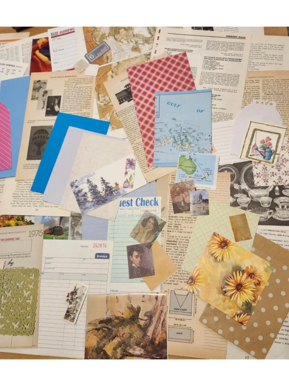 70 + Piece Ephemera Lot Junk Journal Kit Scrapbooking Paper Supplies Mixed Bundl